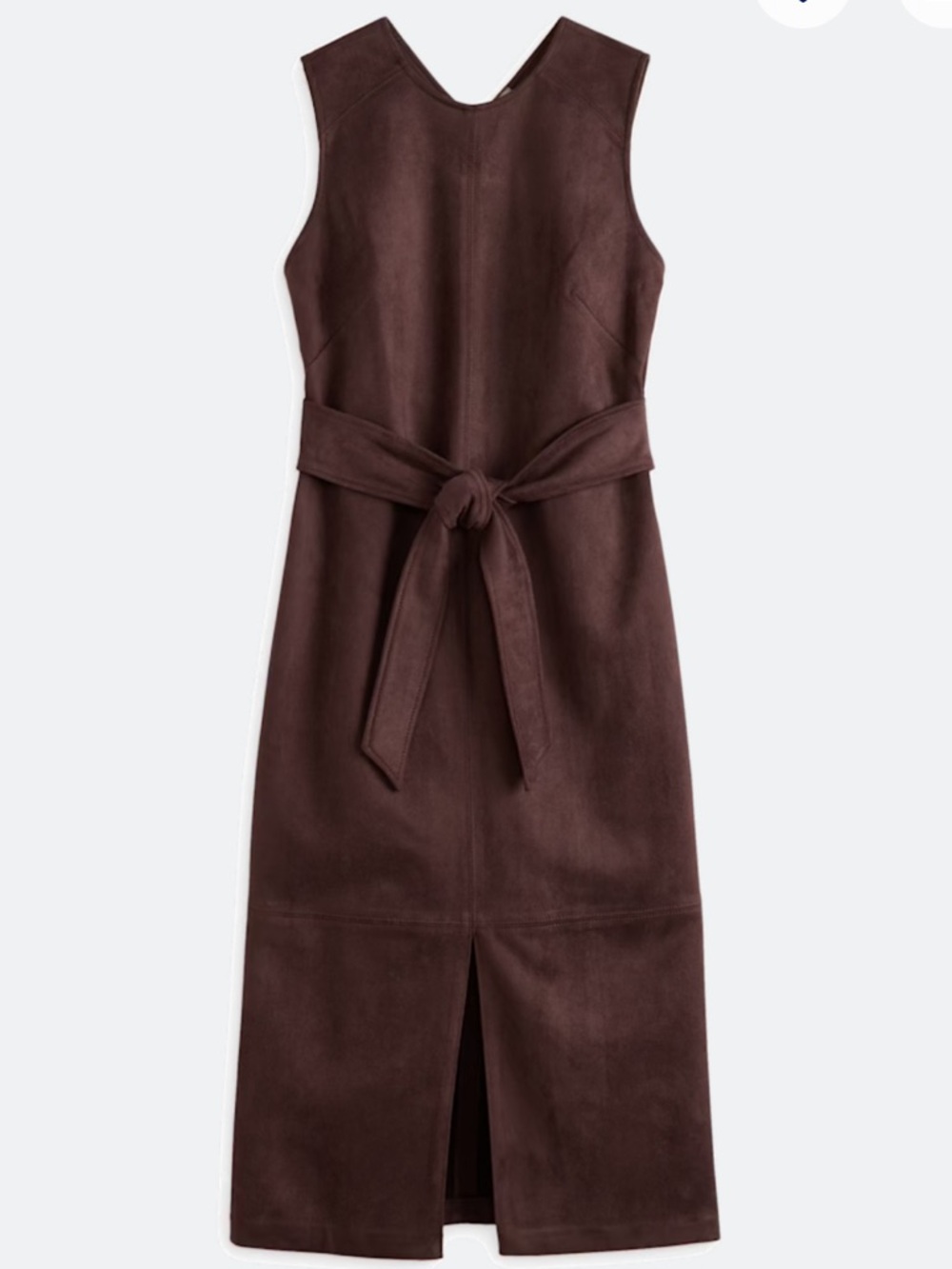 Calvin Klein Arlo Dress l Sleeveless l Chocolate Brown Midi Dress with Waist Tie